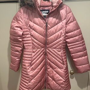 Lands' End Pink Fur-Lined Jacket